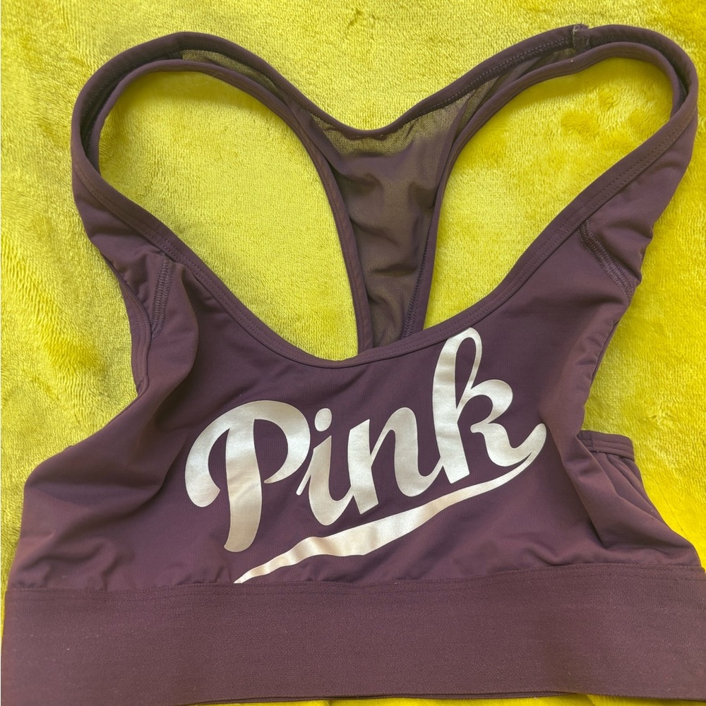 PINK Victoria's Secret Purple Racerback Sports Bra